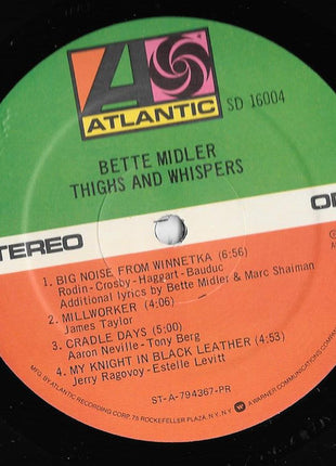 Bette Midler : Thighs And Whispers (LP, Album, Pre)