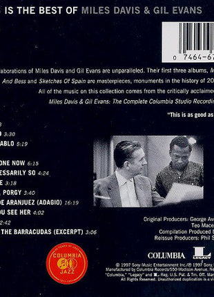 Miles Davis / Gil Evans : The Best Of Miles Davis & Gil Evans (CD, Comp)