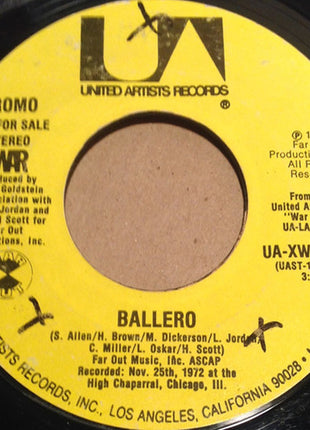 War : Ballero  (7", Mono, Promo, Styrene, All)