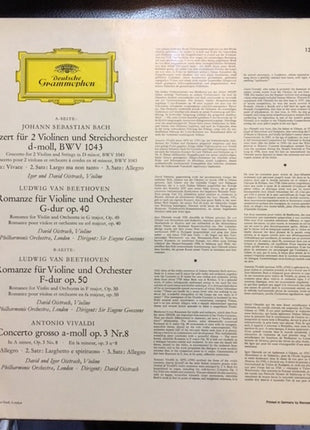 David Oistrach Und Igor Oistrach - Johann Sebastian Bach • Ludwig van Beethoven • Antonio Vivaldi : David Und Igor Oistrach (LP, RP)