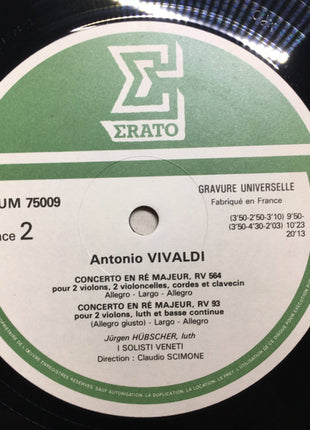 Antonio Vivaldi - I Solisti Veneti, Claudio Scimone : 5 Concertos Pour 2 Trompettes ~ 2 Cors ~ Luth ~ Basson ~ 2 Violons & 2 Violoncelles (LP)