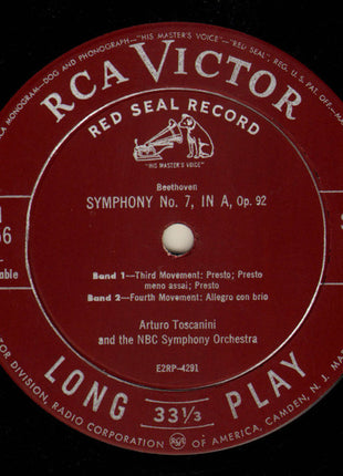 Ludwig van Beethoven - Arturo Toscanini And The NBC Symphony Orchestra : Symphony No. 7 (LP)