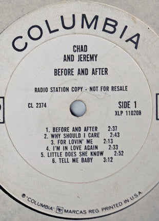 Chad & Jeremy : Before And After (LP, Album, Promo)