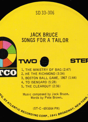 Jack Bruce : Songs For A Tailor (LP, Album, PR/)