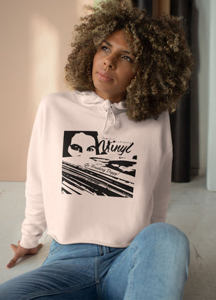Go Freaking Diggg! Crop Hoodie | DJ Music Graphic, Retro Turntable