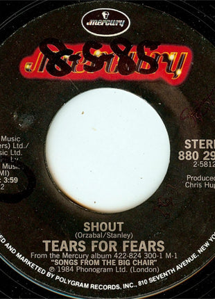 Tears For Fears : Shout (7", Single, Styrene, PRC)