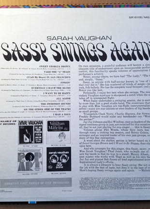 Sarah Vaughan : Sassy Swings Again (LP, Mono)