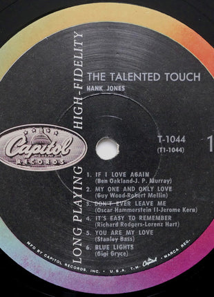 Hank Jones : The Talented Touch (LP, Album, Mono)