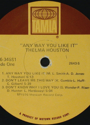 Thelma Houston : Any Way You Like It (LP, Album, Mon)