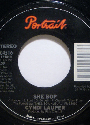 Cyndi Lauper : She Bop (7", Single, Styrene, Pit)