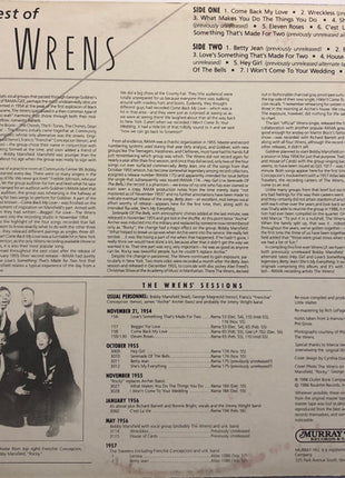 The Wrens (2) : The Best Of The Wrens (LP, Comp)