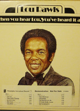 Lou Rawls : When You Hear Lou, You've Heard It All (LP, Album, Promo)