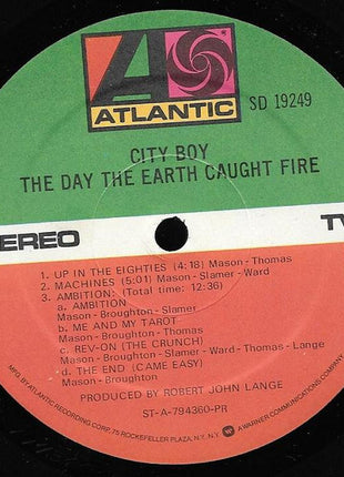 City Boy : The Day The Earth Caught Fire (LP, Album, Pre)