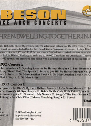 Paul Robeson : The Peace Arch Concerts (CD, Comp)