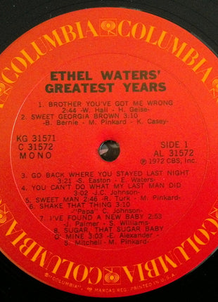 Ethel Waters : Ethel Waters' Greatest Years  (2xLP, Album, Comp)