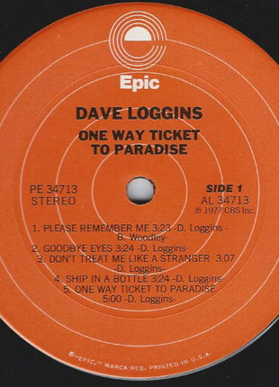 Dave Loggins : One Way Ticket To Paradise (LP, Album)