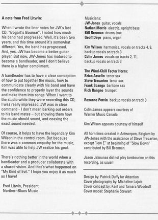 The JW-Jones Blues Band : My Kind Of Evil (CD, Album)