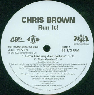 Chris Brown (4) Featuring Juelz Santana : Run It! (Remix) (12", Promo)