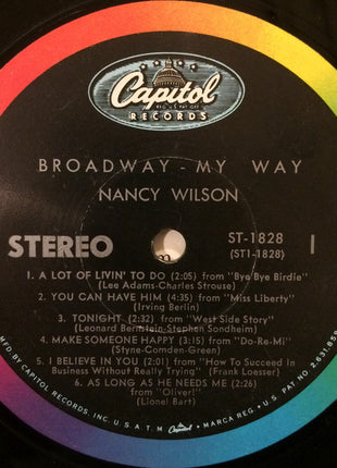 Nancy Wilson : Broadway - My Way (LP, Album, Scr)