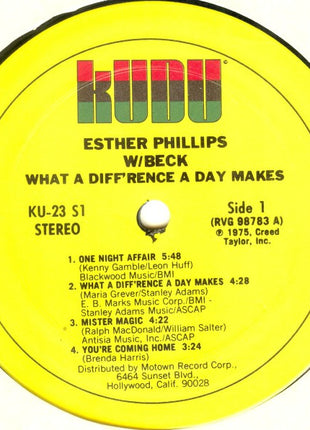 Esther Phillips W/ Joe Beck : What A Diff'rence A Day Makes (LP, Album)