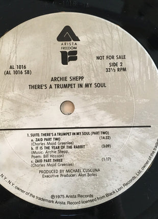 Archie Shepp : There's A Trumpet In My Soul (LP, Album, Promo)