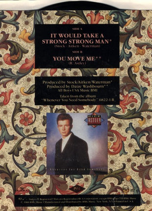 Rick Astley : It Would Take A Strong Strong Man (7", Promo)