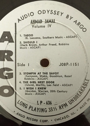 Ahmad Jamal Trio : Volume IV (LP, Album, Mono)
