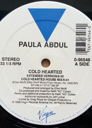 Paula Abdul : Cold Hearted (12", Single, SP)