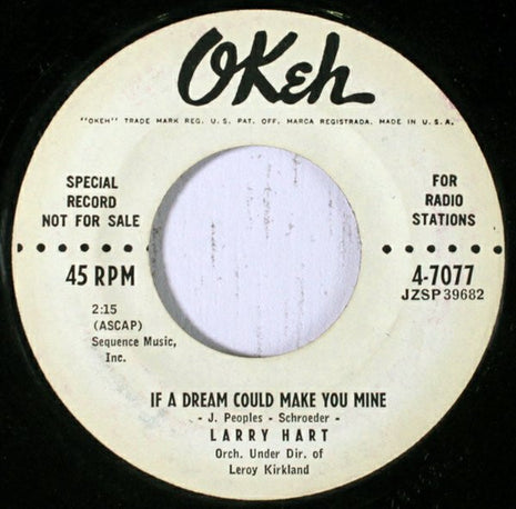 Larry Hart (3) : If A Dream Could Make You Mine / A Looka-A Looka (7", Single, Promo)