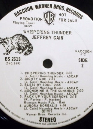 Jeffrey Cain (2) : Whispering Thunder (LP, Album, Promo)