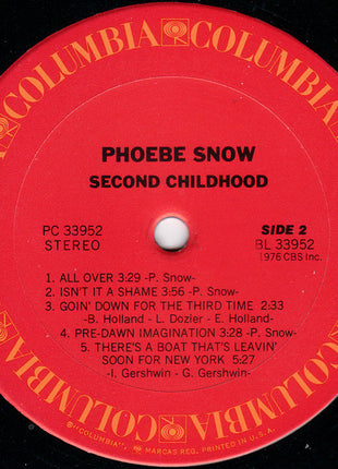Phoebe Snow : Second Childhood (LP, Album)