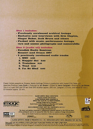 Cream (2) : Their Fully Authorised Story (DVD-V, Ltd, NTSC + CD + Box)