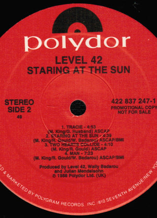 Level 42 : Staring At The Sun (LP, Album, Promo)