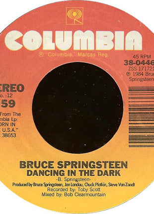 Bruce Springsteen : Dancing In The Dark / Pink Cadillac (7", Single, Styrene, Pit)