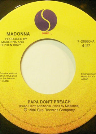 Madonna : Papa Don't Preach (7", Single, Spe)