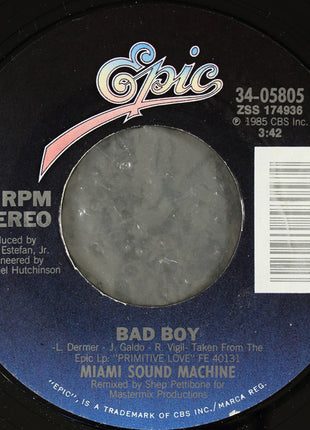 Miami Sound Machine : Bad Boy (7", Single, Styrene, Pit)