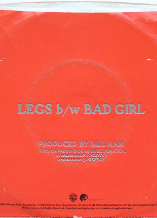 ZZ Top : Legs (7", Single, Win)