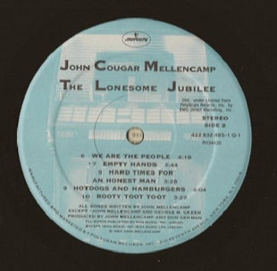 John Cougar Mellencamp : The Lonesome Jubilee (LP, Album, Club, NON)
