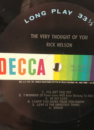 Ricky Nelson (2) : The Very Thought Of You (LP, Album, Mono, Pin)