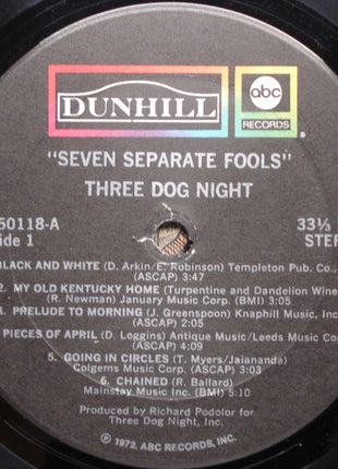 Three Dog Night : Seven Separate Fools (LP, Album, Tru)