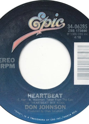 Don Johnson : Heartbeat (7", Single)