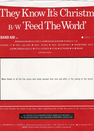 Band Aid : Do They Know It's Christmas? (7", Single, Styrene, Pit)