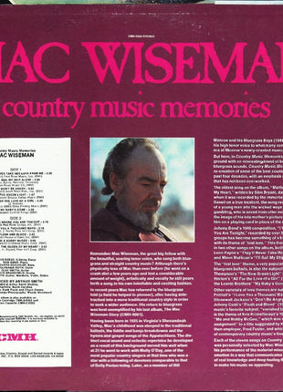 Mac Wiseman : Country Music Memories (LP, Album)