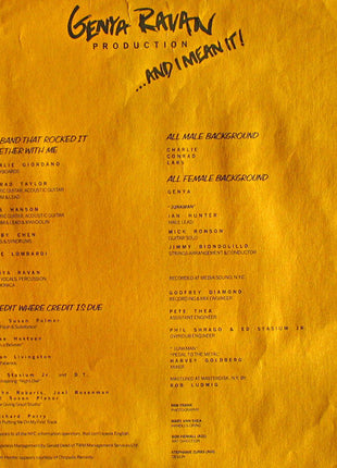 Genya Ravan : ...And I Mean It! (LP, Album)