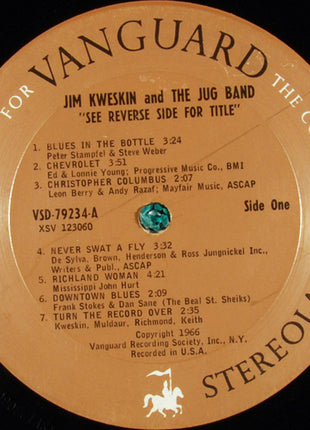 Jim Kweskin & The Jug Band : See Reverse Side For Title (LP, Album, Pit)