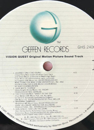 Various : Vision Quest (Original Motion Picture Sound Track) (LP, Comp, Club, Car)