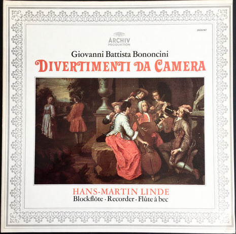 Giovanni Bononcini - Hans-Martin Linde : Divertimenti Da Camera (LP, Gat)