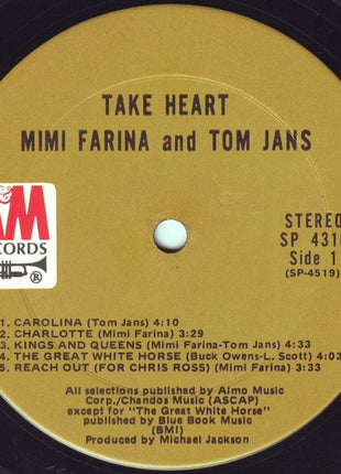 Mimi Farina And Tom Jans : Take Heart (LP, Album, Ter)