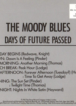 The Moody Blues : Days Of Future Passed (CD, Album, Club, RE)