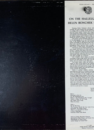 Helen Bonchek Schneyer : On The Hallelujah Line (LP, Album)
